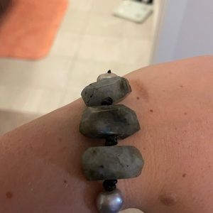 Chunky beaded bracelet. Adjustable size.